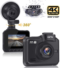 Load image into Gallery viewer, Lifechaser LC63T UHD 4K+1080P 3840*2160P Dual Dash Cam Built-in WiFi &amp; GPS