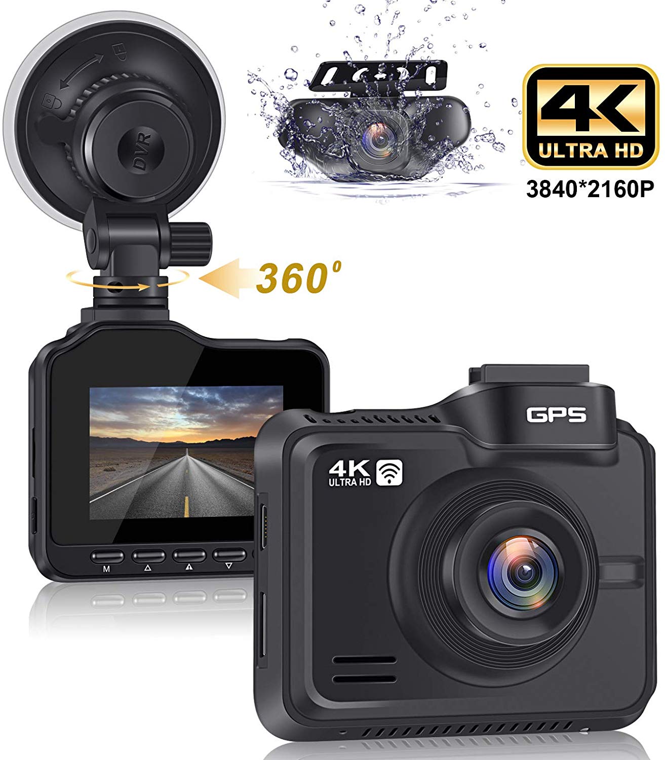 Rove R2-4K Dash Cam Ultra HD 2160P Dash Camera Built-In WiFi & GPS NEW