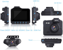 Load image into Gallery viewer, Lifechaser LC63T UHD 4K+1080P 3840*2160P Dual Dash Cam Built-in WiFi &amp; GPS