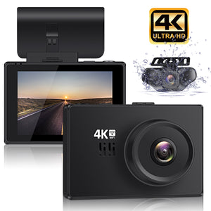 Lifechaser LC31 4K Dual Dash Cam with 3" OLED Touch Screen, WiFi & GPS